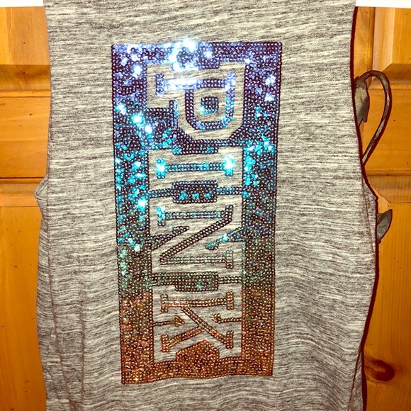 PINK Victoria's Secret Tops - Bling 👓 Sequenced Muscle t-shirt 💓